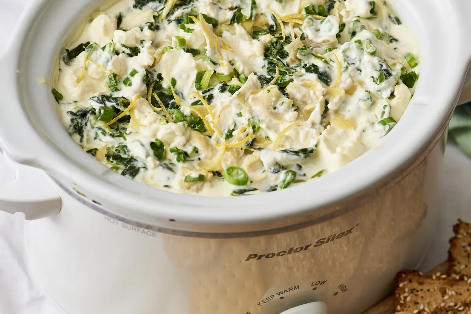 Slow Cooker Spinach Artichoke Dip (Fresh Ingredients)